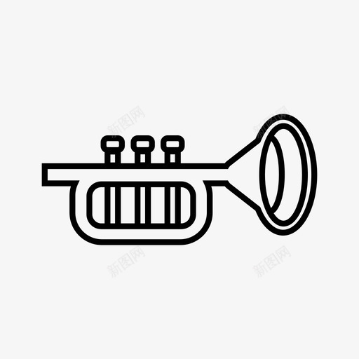 小号铜管爵士图标svg_新图网 https://ixintu.com 乐器线状图标集 小号 爵士 管乐器 管弦乐队 铜管