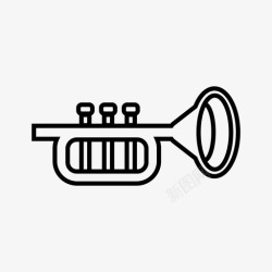 管弦乐队的乐器小号铜管爵士图标高清图片