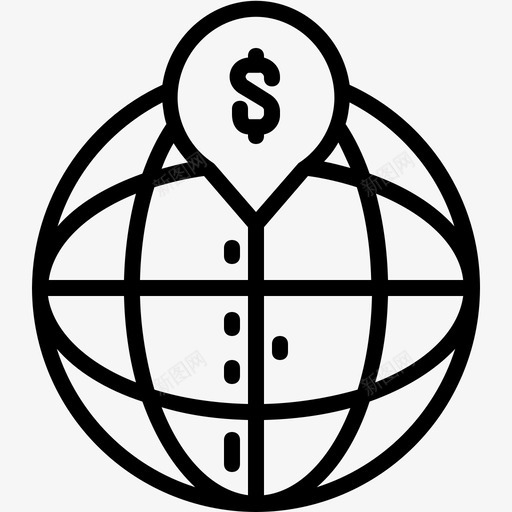 全球货币输入业务pin图标svg_新图网 https://ixintu.com pin 世界 业务 全球货币输入