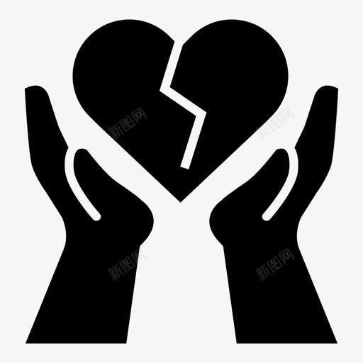支持心碎护理图标svg_新图网 https://ixintu.com 医疗 医院 康复 心碎 心脏 护理 支持