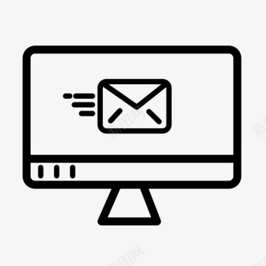 台式机台式电脑电子邮件图标图标