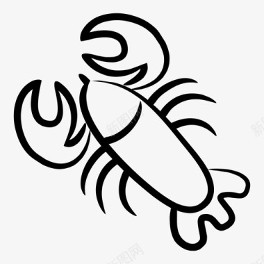 龙虾动物贝类图标图标