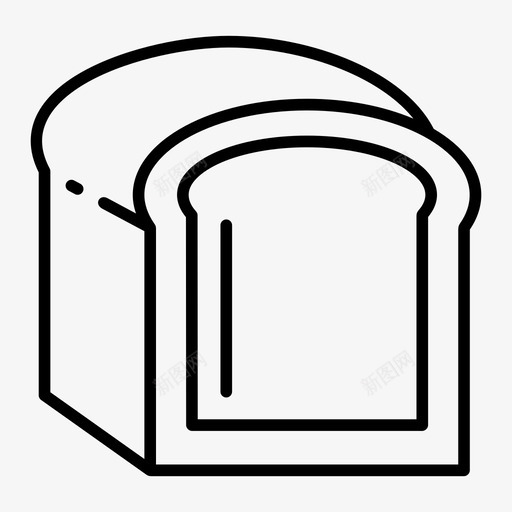 白面包早餐食物图标svg_新图网 https://ixintu.com 小麦 早餐 白面包 食物