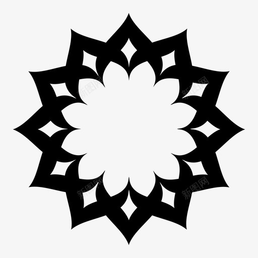 矢车菊花图案图标svg_新图网 https://ixintu.com 图案 矢车菊 符号 花