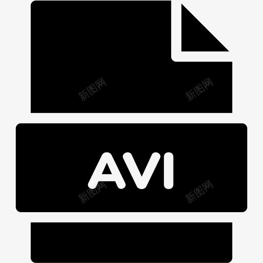 avi文件扩展名格式图标svg_新图网 https://ixintu.com avi文件 扩展名 文件格式vol3glyph 格式 类型