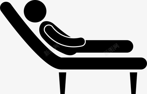 男人坐在长椅上躺下人图标图标
