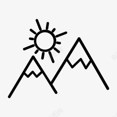 高山夏日阳光图标图标