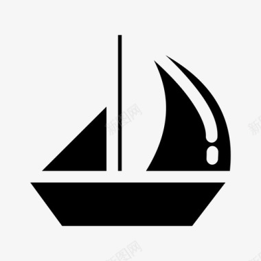 帆船船水图标图标
