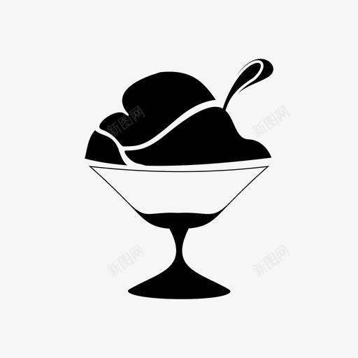 冰淇淋玻璃杯图标svg_新图网 https://ixintu.com 冰淇淋 玻璃杯