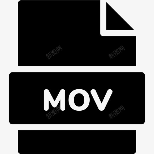 mov文件扩展名格式图标svg_新图网 https://ixintu.com mov文件 扩展名 文件格式vol3glyph 格式 类型