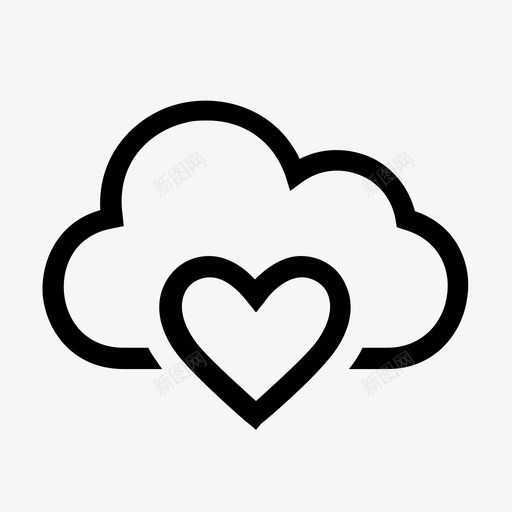 服务器云心脏图标svg_新图网 https://ixintu.com acuteline服务器 云 可爱 喜欢 存储 心脏 服务器