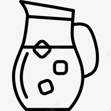 柠檬水罐饮料和食物边界颜色图标图标