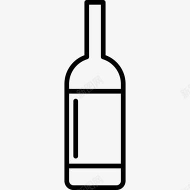 带标签的酒瓶饮料和食品边框颜色图标图标