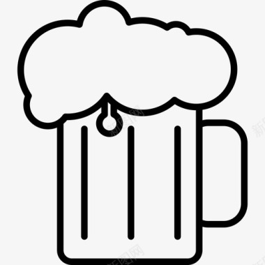 啤酒品脱饮料和食品边界颜色图标图标