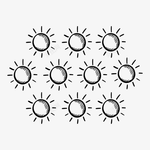 太阳图案阳光手绘天气图标svg_新图网 https://ixintu.com 太阳图案 手绘天气 阳光