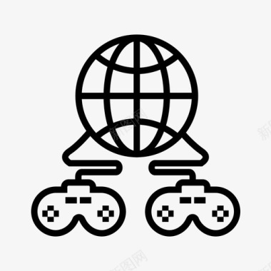 在线游戏电脑游戏全球联网图标图标