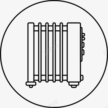 空间取暖器圆空间加热器圆电器图标图标