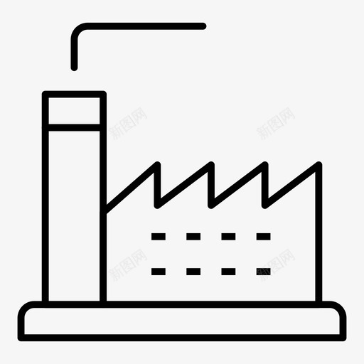 工业建筑商业图标svg_新图网 https://ixintu.com 办公室细线卷1 商业 工业 工厂 建筑