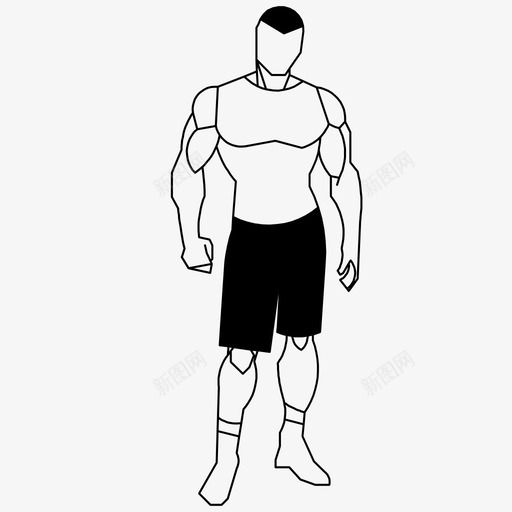 肌肉男运动健康生活图标svg_新图网 https://ixintu.com 人 人2d黑色 健康生活 强壮肌肉男 肌肉男 运动 重量