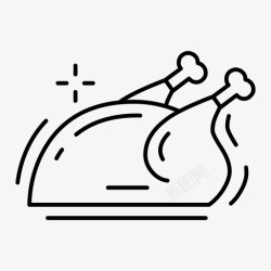 薄肉鸡肉食物肉图标高清图片