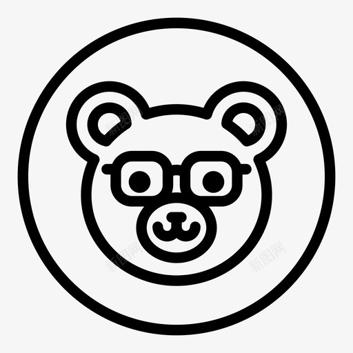 泰迪熊可爱眼镜图标svg_新图网 https://ixintu.com 可爱 泰迪熊 玩具 眼镜