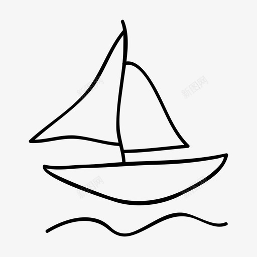 船帆船运动图标svg_新图网 https://ixintu.com 帆船 船 运动