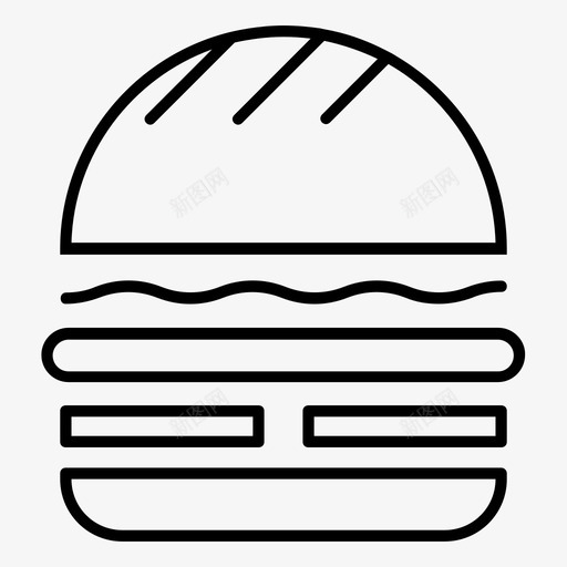 汉堡烧烤小面包图标svg_新图网 https://ixintu.com 小面包 快餐 汉堡 烧烤