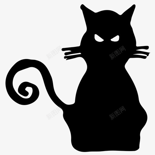 猫动物万圣节图标svg_新图网 https://ixintu.com 万圣节 动物 宠物 恐怖 猫 粗略的图标