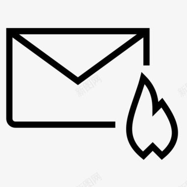 邮件烧录信封图标图标