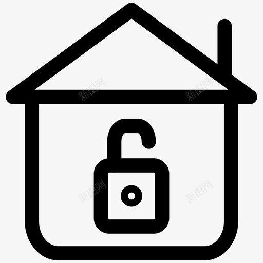 主解锁关闭房屋图标svg_新图网 https://ixintu.com 主解锁 关闭 安全 房屋 通信5