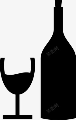软木塞瓶带瓶酒杯酒精软木塞图标高清图片