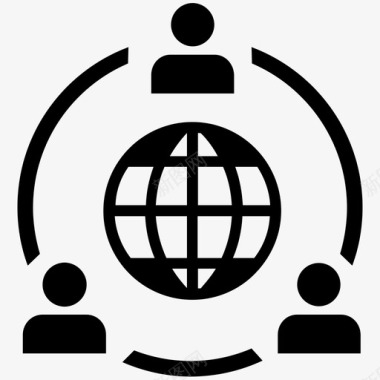 全球组织联系国际业务图标图标