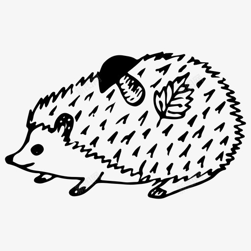 刺猬动物手绘图标svg_新图网 https://ixintu.com 刺猬 动物 手绘 素描 自然