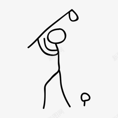 高尔夫击球姿势图标图标