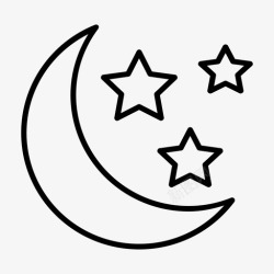 阿拉伯星月标志夜月星图标高清图片