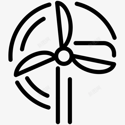 风扇能源绿色图标svg_新图网 https://ixintu.com 可再生能源 环境 磨坊 绿色 能源 风力涡轮机 风扇