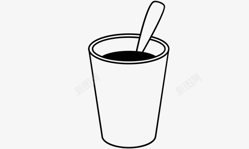 咖啡杯勺子图标svg_新图网 https://ixintu.com 勺子 咖啡杯