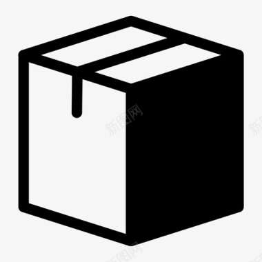 移动箱纸板箱送货箱图标图标