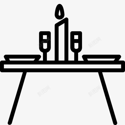 餐桌蜡烛晚餐图标svg_新图网 https://ixintu.com 家具 晚餐 玻璃 盘子 蜡烛 餐桌