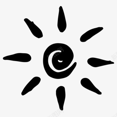 太阳手绘素描图标图标