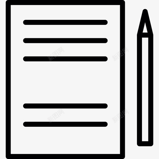 纸和笔教育实物资产图标svg_新图网 https://ixintu.com 实物资产 教育 纸和笔