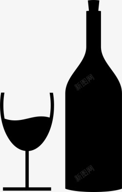 软木塞瓶带瓶酒杯酒精软木塞图标高清图片