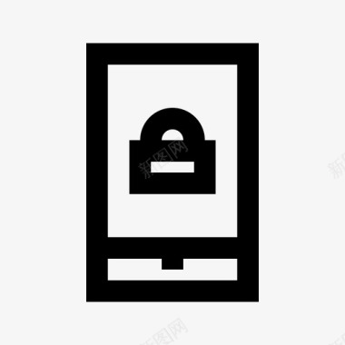 锁定智能手机保护安全图标图标