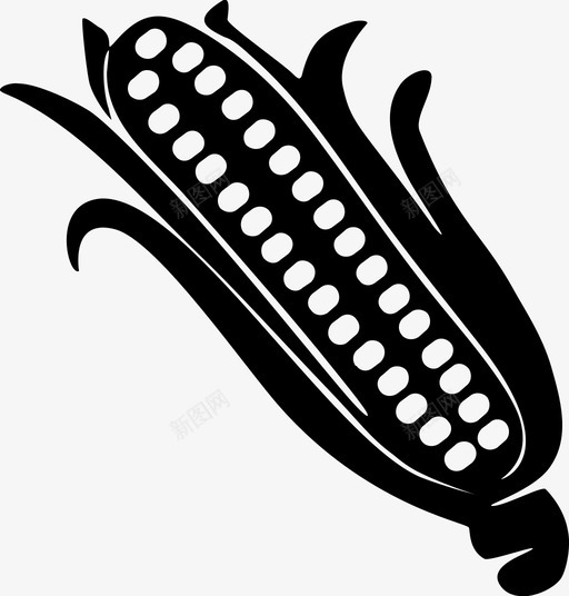 玉米农作物食物图标svg_新图网 https://ixintu.com 农作物 植物 玉米 食物
