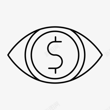 市场视野美元眼睛图标图标