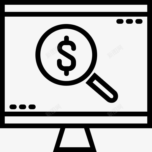 商业搜索计算机放大图标svg_新图网 https://ixintu.com 商业搜索 放大 监视器 计算机 货币