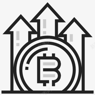 比特币货币增长图标图标