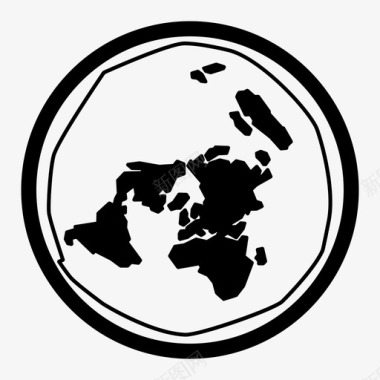 平坦的地球世界世界地图图标图标