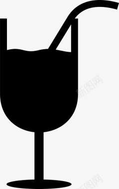 酒杯吸管葡萄酒图标图标