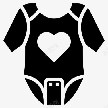 婴儿连体衣儿童衬衫图标图标